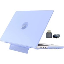Daders Home Air 13.6 Kılıf 2024 M4-M3-M2 Uyumlu Standlı Mat Şeffaf Sert Kapak Isı Dağıtımlı Ince Koruma Pc Hard Shell Parmak Izi Bırakmaz Katlanabilir Stantlı Tasarım Açık Lila