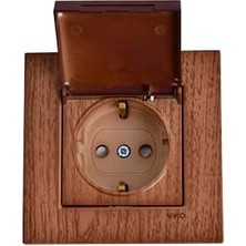 Daders Home Ceviz Kapaklı Topraklı Priz Vakumlu Paket Çarpma Karşıtı Çabuk Bağlantı