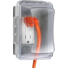 Daders Home MM510C Tek Katlı Yatay/dikey Hava Koşullarına Dayanıklı Priz Kapağı, 9,5 cm Derin, Şeffaf