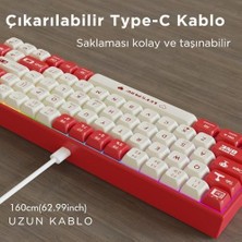 Daders Home Ajazz AK680 65% Kablolu Hotswap Mekanik Oyun Klavyesi,68 Tuşlu Taşınabilir Anti-Ghosting Klavye,gökkuşağı Arkadan Aydınlatmalı Programlanabilir,ergonomik,kahverengi Kırmızı Beyaz, Anahtar-Mavi