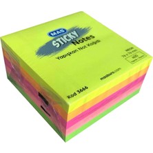 Bistopia 130000366600 Yapışkanlı Not Kağıdı, Sarı, Turuncu, Açık Pembe, Koyu Pembe, Yeşil