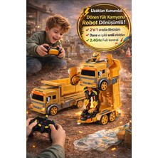 Toyfest Şarjlı Uzaktan Kumandalı Dönüşen Robot Kamyon 2’si 1 Arada Işıklı Sesli Oyuncak 2.4ghz