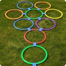Daders Home Daire Seksek Halka Oyunu Seti 22 Parça - Anaokulu ve Açık Hava Bahçe Aktivite Eğitim Çemberi 27 cm