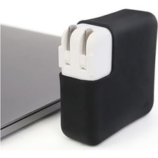 Daders Home Air Pro Şarj Adaptör Kılıfı Silikon 35W 30W 29W Uyumlu A3241 A3240 A3114 A3113 A2941 A2681 A2337 A2179 A1932 A1534 Ince Hafif Esnek Koruma Siyah