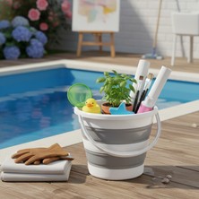 Daders Home Katlanabilir Yer Kaplamayan Temizlik Kovası 13 Litre, Banyo, Mutfak ve Temizlik Için Katlanabilir Kova, Akordiyon Kova