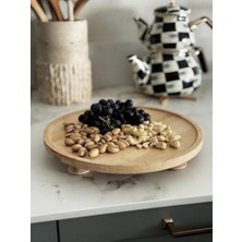 Daders Home Vovo Ayaklı Bambu Sunum Tahtası 28 cm Çapında
