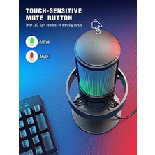 Daders Home USB Mikrofonu, Ampligame Oyun Bilgisayarı Masaüstü Kondansatör, Rgb Mikrofon, Mac/bilgisayar/ps4/ps5'te Youtube, Sessiz Düğmeli, Mikrofon Kazancı, Pop Filtresi, Şok Montajı, Kulaklık Jakı-A8