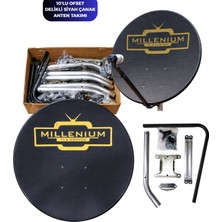 Technozi 10 Adet 85CM Delikli Çanak Full Hd Rüzgar, Kar Etkilenmeyen Kırsal Kalın Çanak Anten Seti