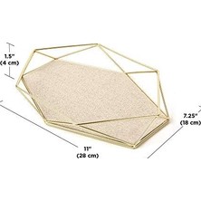 Daders Home Prisma Takı Rafı - Yüzükler, Küpeler, Bileklikler, Saatler ve Diğer Aksesuarlar Için Takı Tepsisi, Metal/mat Altın