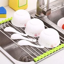 Daders Home Evye Üstü Katlanır Paslanmaz Çelik Pratik Sebze Meyve Bulaşık Kurutma Süzgeci