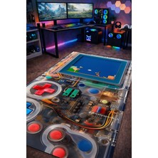 Gxeart Retro Gameboy Şeffaf Iç Tasarım Yıkanabilir Kaymaz Taban Halı