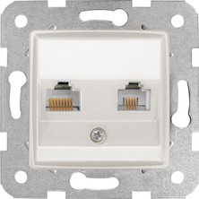 Daders Home Sedef Beyaz Data ve Nümeris CAT5E ve Cat3 Mekanizma ve Kapak