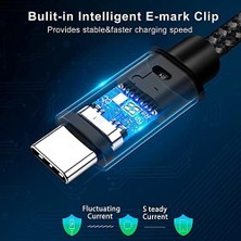 Daders Home 100W Type-C To Type-C USB 3.1 Gen2 10 Gbps 4k@60hz Hızlı Şarj Data ve Görüntü Aktarım Kablosu Örgülü Gn (1 Metre)