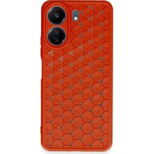 Poyraz Market Newface Xiaomi Redmi 13C Kılıf Petek Silikon Kapak - Kırmızı