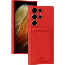 Poyraz Market Newface Samsung Galaxy S24 Ultra Kılıf Kelvin Kartvizitli Silikon - Kırmızı