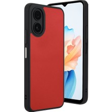 Poyraz Market Newface Oppo A38 Kılıf Aras Deri Kapak - Kırmızı