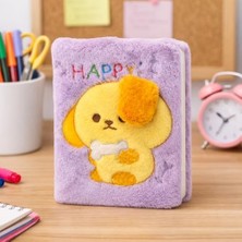 Daders Home Kulakları Hareket Eden Mor Peluş Köpek Defter B6 81 Sayfa | Yumuşak Kapak Sevimli Günlük Ajanda | Not Defteri Planlayıcı Hediye