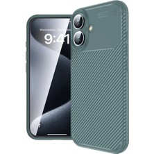 Poyraz Market Newface Apple iPhone 16 Kılıf Auto Focus Karbon Kapak - Koyu Yeşil