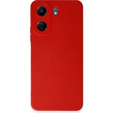 Poyraz Market Newface Xiaomi Redmi 13C Kılıf Nano Içi Kadife Silikon - Kırmızı
