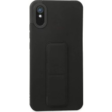 Poyraz Market Newface Xiaomi Redmi 9A Kılıf Mega Standlı Silikon - Siyah
