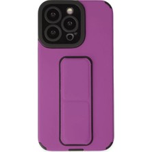 Poyraz Market Newface Apple iPhone 14 Pro Kılıf Mega Standlı Silikon - Mor
