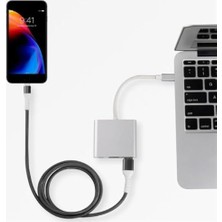 Daders Home Hb-05 4K Hdmi Type C USB Çok Fonksiyonlu Metal A Kalite Kalın Kablolu Hub (Hdmı USB Type C Hd 4K Hub Hb-05)