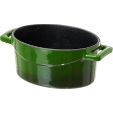 Daders Home Metal Oval Mini Tencere, Yeşil