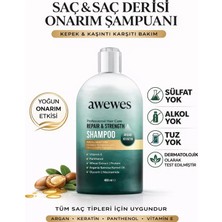 Awewes Saç ve Saç Derisi Onarım Bakım Dökülme ve Kepek Karşıtı 9 Aktifli Parabensiz Tuzsuz Şampuan 400 ML