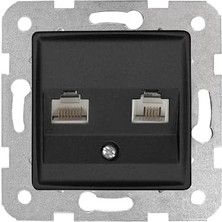 Daders Home Gece Siyahı Data ve Nümeris Cat6 ve Cat3 Mekanizma ve Kapak