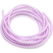 Daders Home Şarj Aleti Kablosu Kablo Kordon Koruyucu Spiral Sarma Kılıf Koruma (Lazer Pembe)