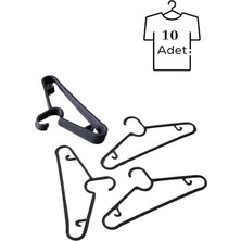 Daders Home Life 10 Adet Plastik Siyah Elbise Gömlek Pantolon Askısı MIT1128