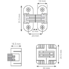 Daders Home Plastik Oval Akordiyon Masa Menteşesi Vidalı (2 Adet)