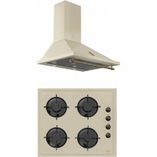 Esty Bej Rustik Ankastre Set Ocak ve Davlumbaz (Vintage Serisi )