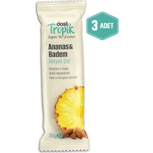 Ananas ve Badem Aromalı Meyve Bar 35 G | Meyve Içeren Pratik Atıştırmalık | 3 Adet
