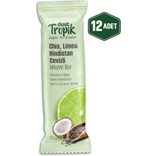 Chia, Lime ve Hindistan Cevizli Aromalı Meyve Bar 35 G | Meyve Içeren Pratik Atıştırmalık | 12 Adet
