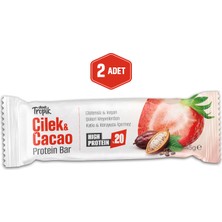 Çilek ve Kakao Aromalı Protein Bar 45 G | Protein Içeren Atıştırmalık ve Sporcu Barı | 2 Adet
