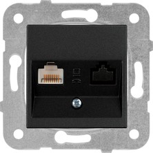 Daders Home / Siyah Tekli Data Cat6 Mekanizma ve Düğme/kapak Vakumlu Paket