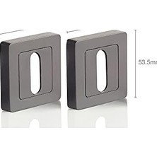 Daders Home Verona Serisi 35-ZR-8X8-A001-KT-56-11, Rozetli Oda Tipi Kolu, Siyah Mat Kaplama, Parçalar Dahildir