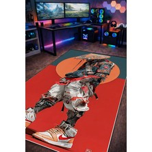 Gxeart Cyberpunk Samurai Sokak Stil Yıkanabilir Kaymaz Taban Halı