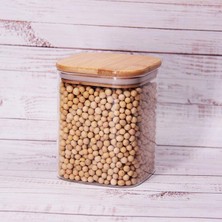 Daders Home 450ML Sızdırmaz Vakumlu Bambu Kapaklı Borosilikat Cam Kavanoz – Hava Geçirmez & Dayanıklı Gıda Saklama Kabı (10CM x 10CM)