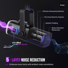 Daders Home Usb/xlr Dinamik Mikrofon, Podcast Kayıt Için, Rgb Işıklı Pc Bilgisayar Oyun Akış Mikrofonu, Sessiz Düğme, Kulaklık Jakı, Masaüstü Standı, Şarkı Söylemek Için Vokal Mikrofon Youtube-Ampligame