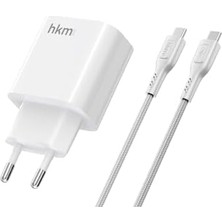 Daders Home Bolt Duo 20W Usb-A ve Type-C Çift Portlu Hızlı Şarj Aleti, Type-C Kablo ve Adaptör Seti, Beyaz