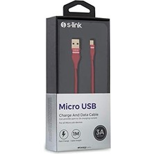 Daders Home Swapp SW-C540 1m 3A Micro USB Kırmızı Şarj Kablosu