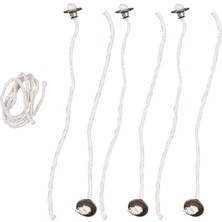 Daders Home Kopçalı Kandil Fitili Ip Kalınlığı 3 mm 6 Adet Set 1 Metre Yedekli Fitil