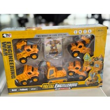 Metal Engineering War 5 Araçlı Robota Dönüşen Arabalar Kamyonlar 21X32 cm Kutuda