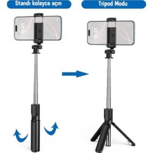 Daders Home ® Bluetooth Uzaktan Kumandalı Selfie Çubuğu – Paslanmaz Çelik Gövde, 70 cm Uzayabilir, Ios & Uyumlu, Kablosuz Uzaktan Deklanşörlü Telefon Tripodu