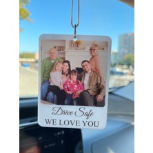 Beyaz Pleksi Kişiye Özel Drive Safe Yazılı Araba Süsü Dikiz Aynası