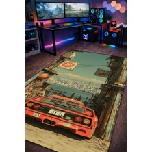 Gxeart Ferrari F40 Japon Sokak Tasarım Yıkanabilir Kaymaz Taban Halı