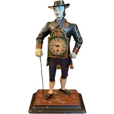 TT Antika Metal Clockman Saati Çalışır Durumda - 39 cm Boyunda