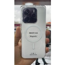 İzel Aksesuar Xiaomi Redmi Note 14 4g Sert Pc Sararmaz Magsafe Şeffaf  Kılıf